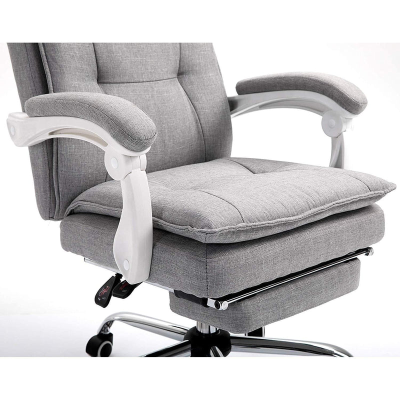 Executive Double Layer Padding Recline Office Desk Chair with Footrest