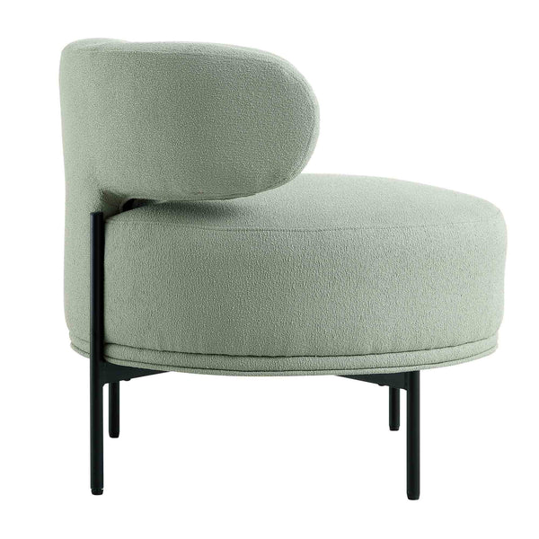 Penn Sage Green Boucle Wing Back Accent Chair | daals