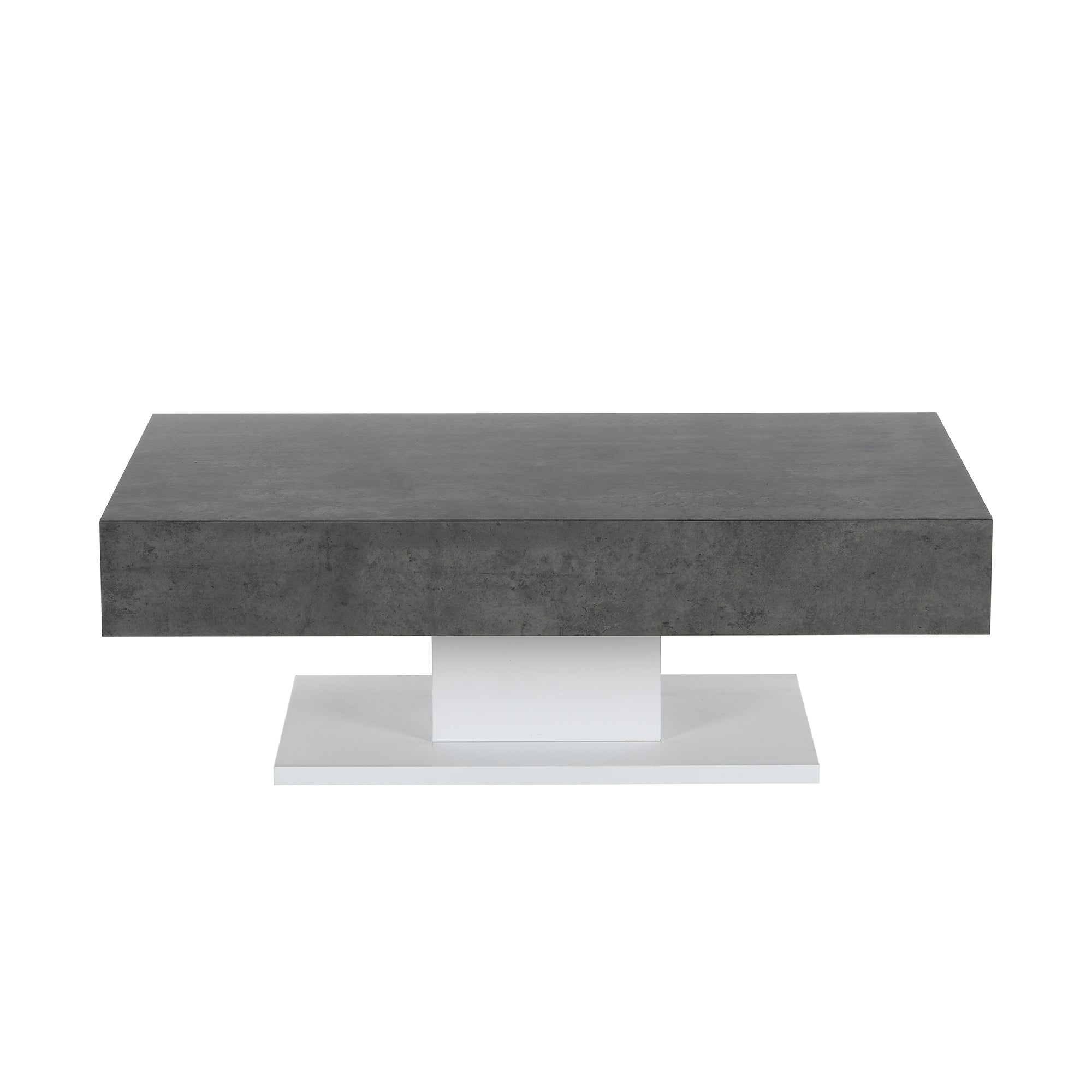 Goswell Concrete Effect Coffee Table with Double Drawers | Shop