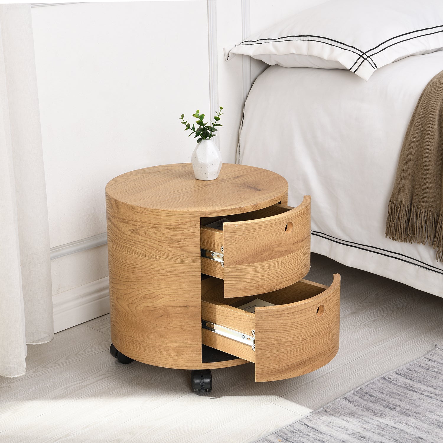 Cherry Tree Furniture DOLIO Drum Chest Bedside Table, Barrel Side Table