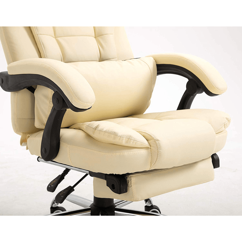 Executive Reclining Computer Desk Chair with Footrest, Headrest and