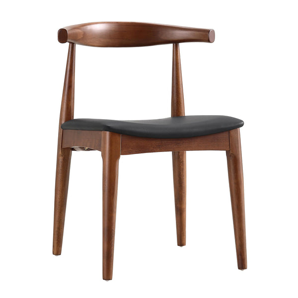Arley Set of 2 Beech Wood Dining Chairs, Walnut and Black | daals