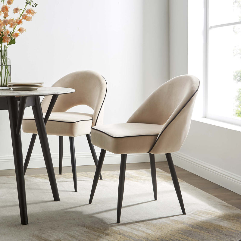 padded velvet dining chairs