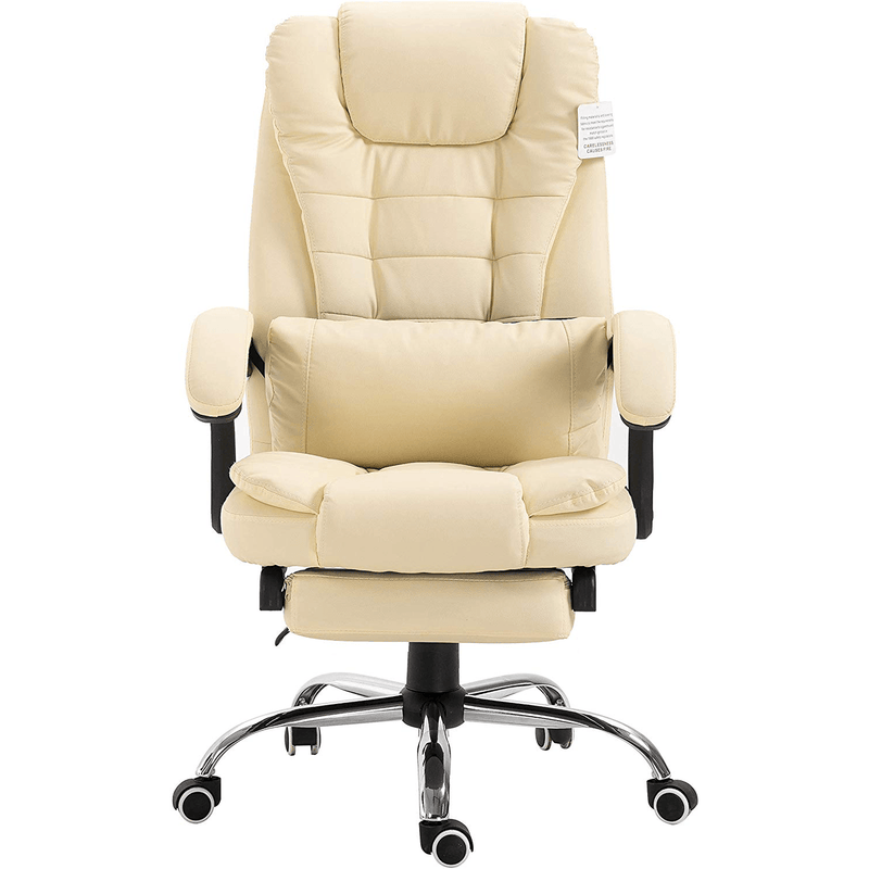 Executive Reclining Computer Desk Chair With Footrest Headrest