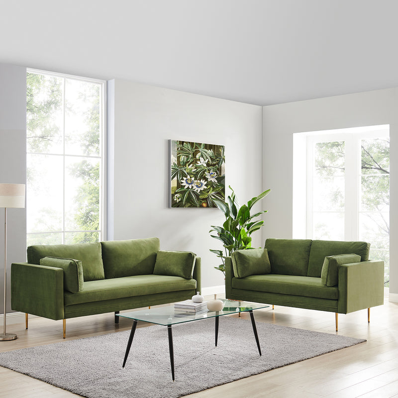 Pelham Velvet Green Velvet Sofa, 2-Seater and 3-Seater | Buy Designer ...
