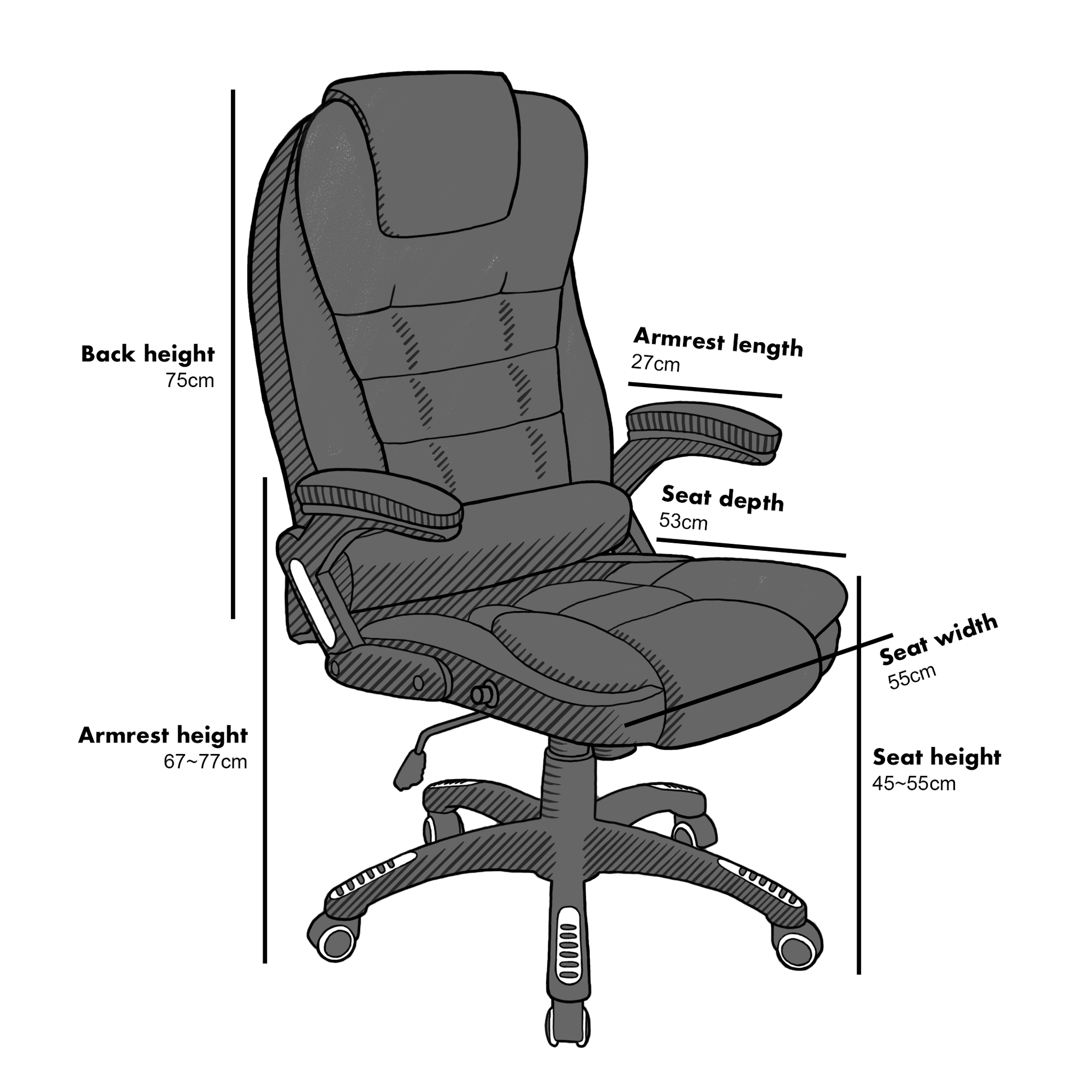 cherry tree executive recline extra padded office chair