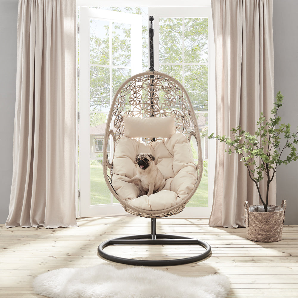 Daisy Floral Pattern Indoor Outdoor Hanging Chair