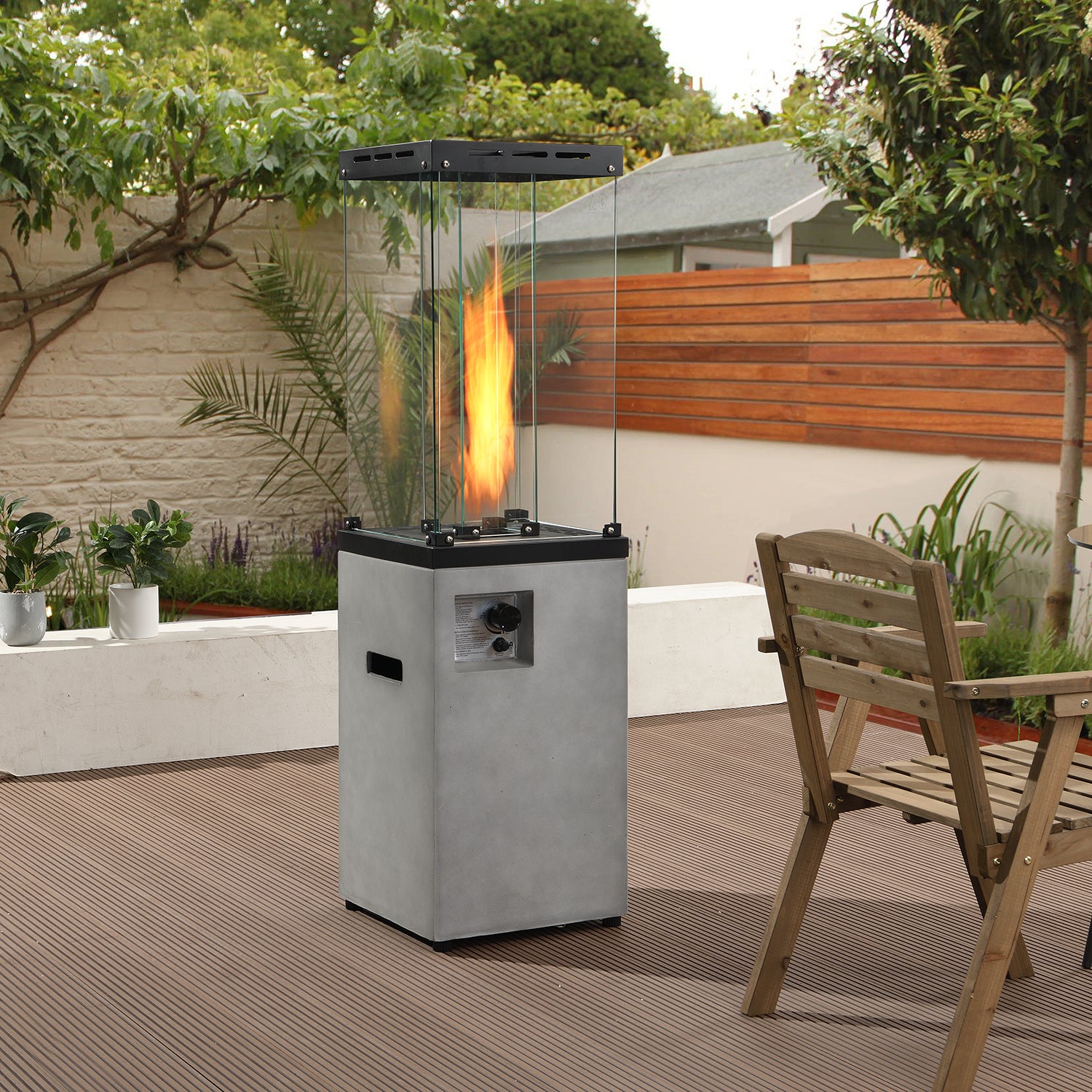 Freestanding 1.5 m Tall Real Concrete Patio Heater 40,000 BTUs