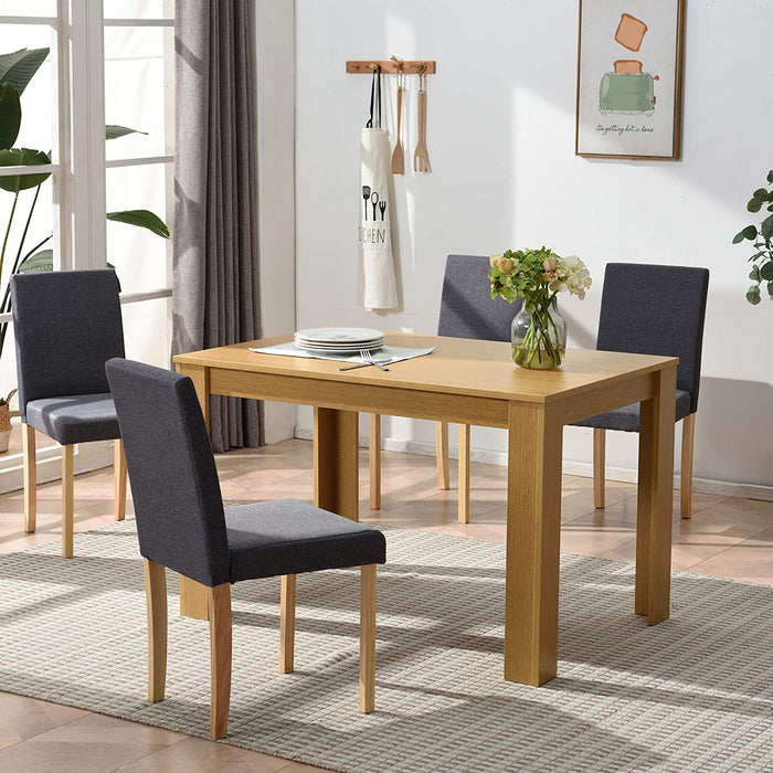 5 Piece Dining Room Set 4 Seater Dining Table with 4 Chairs with Oak