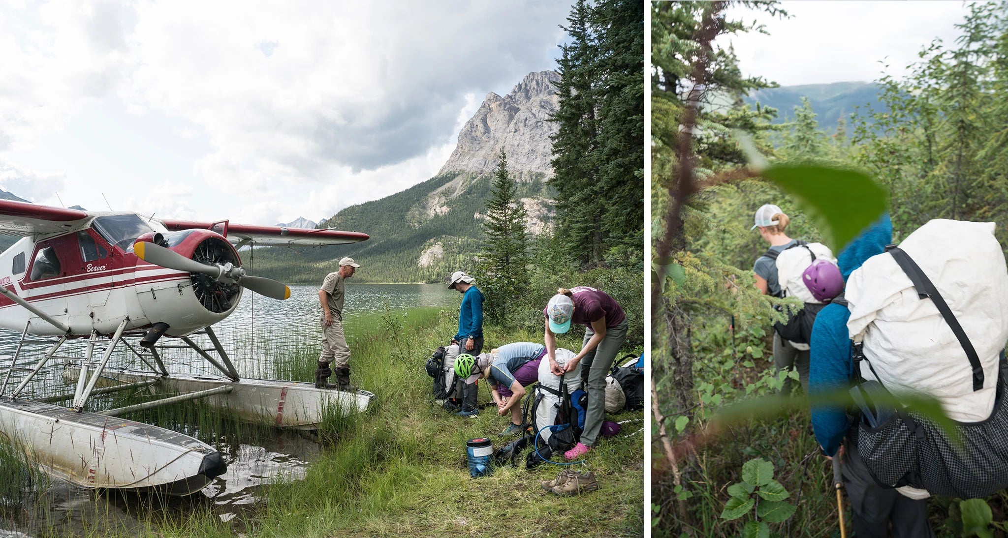 adventurers deboarding a seaplane