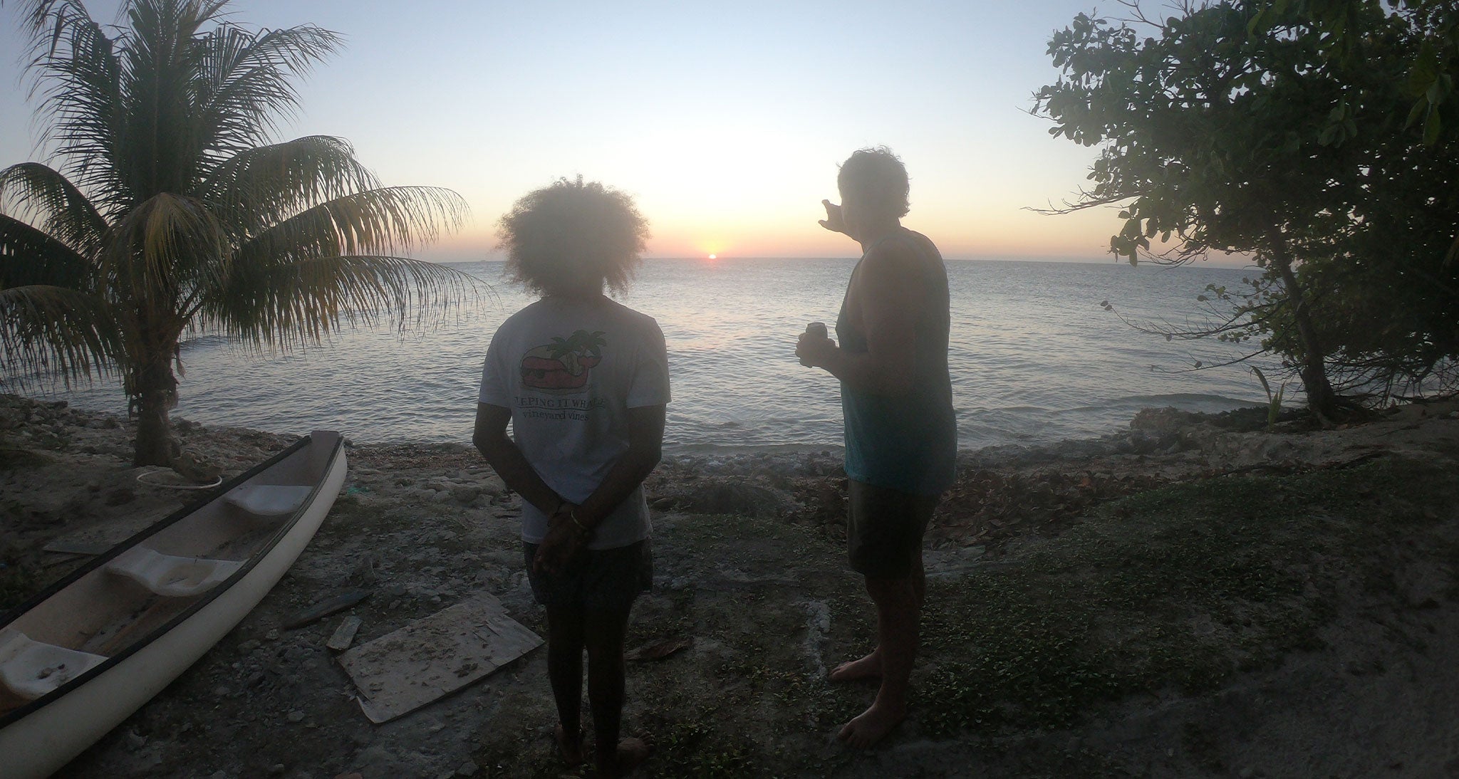 Sunset on the beach in Belize