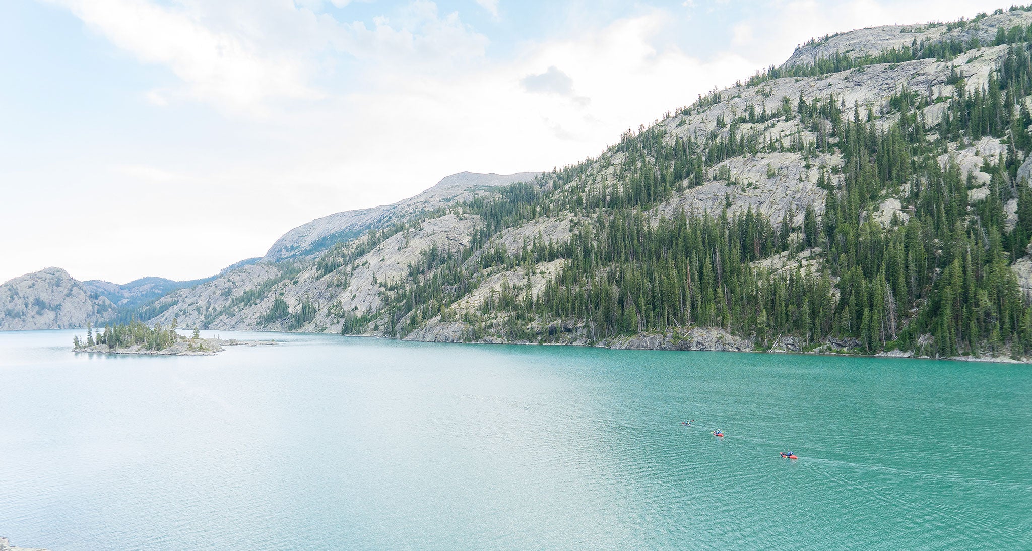 Overhead view of the paddlers