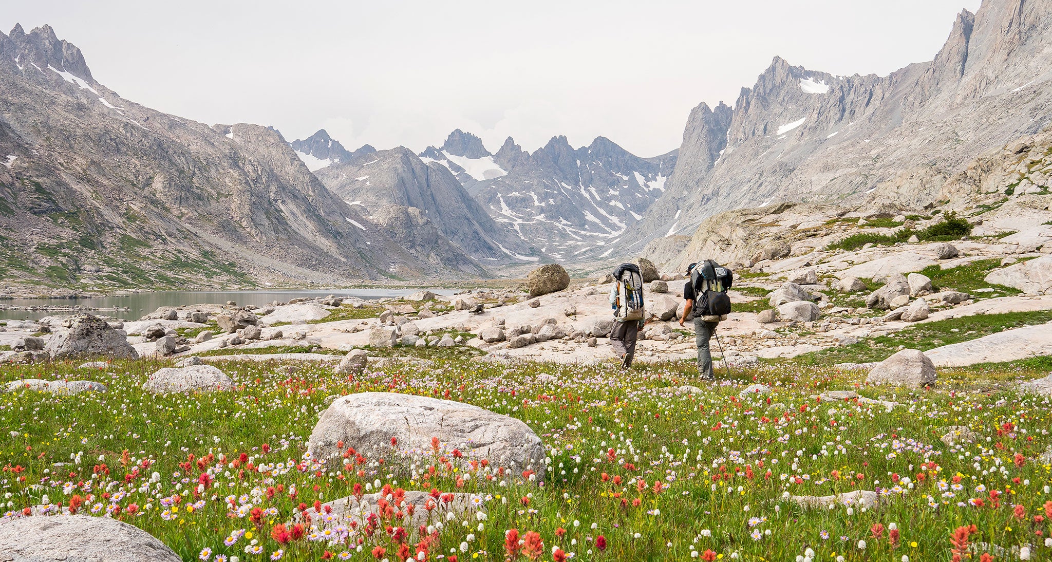 Ultralight hikers in the canyon