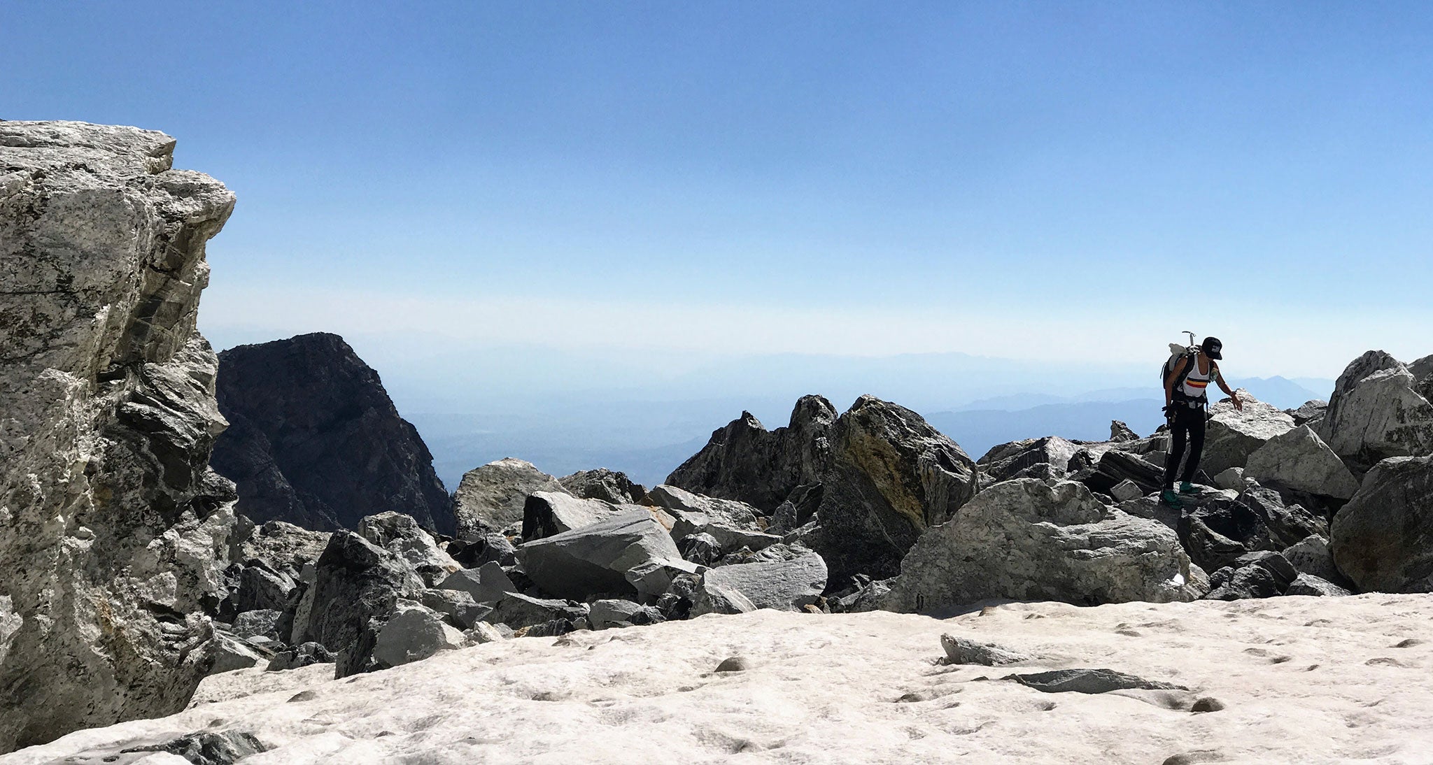 Hiker reaches the summit