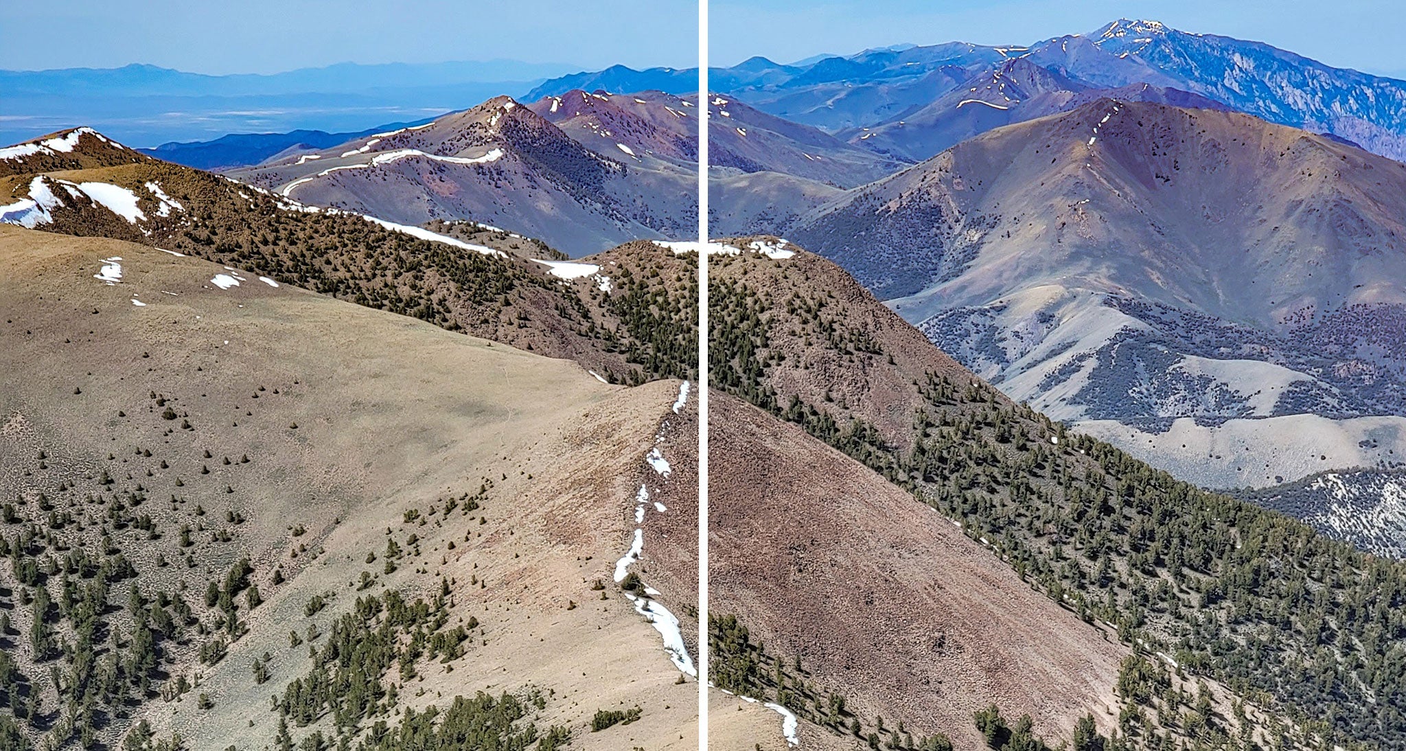 Almost overhead view of the Nevadan mountain ranges