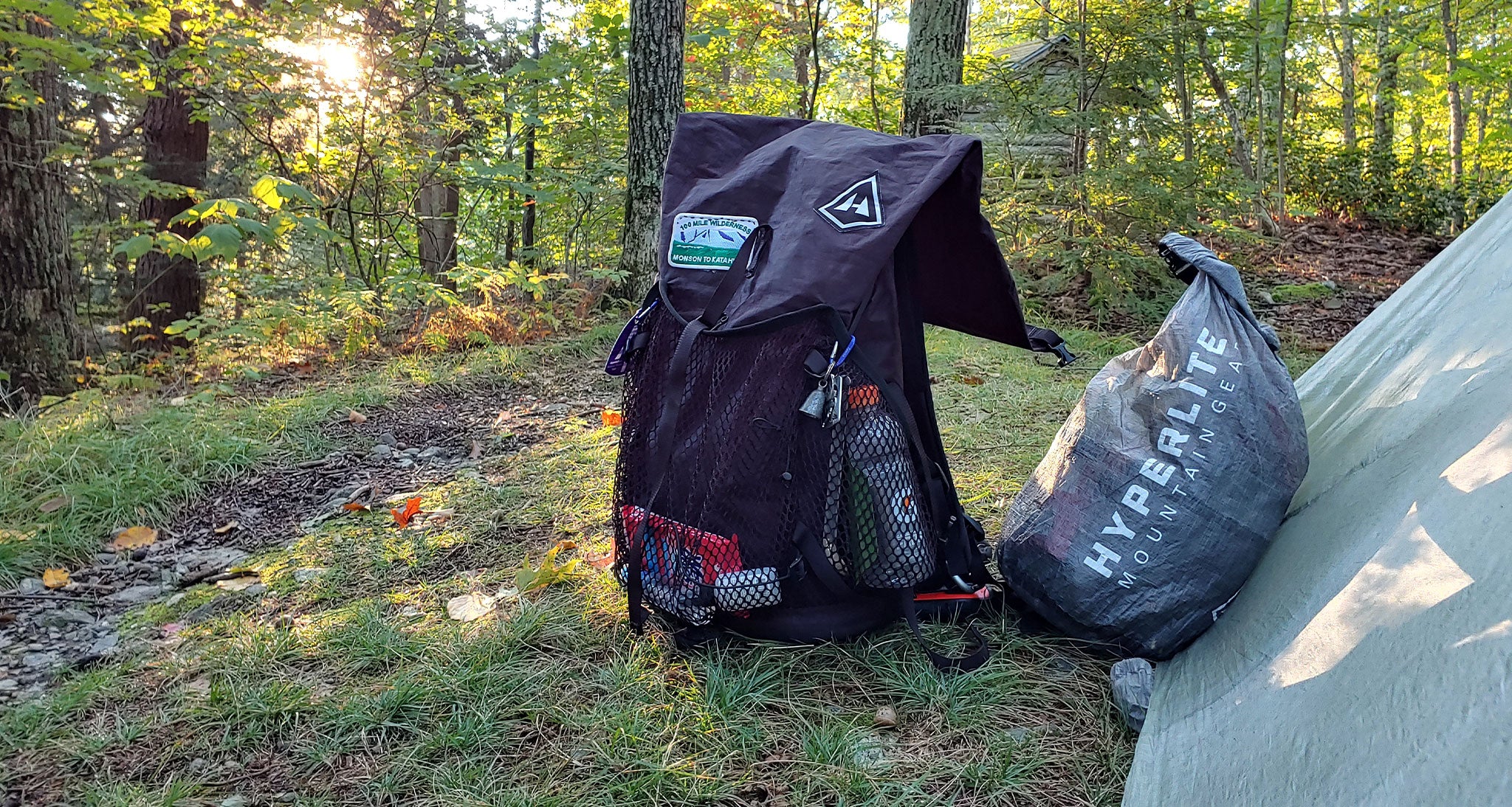 Ultralight pack at camp