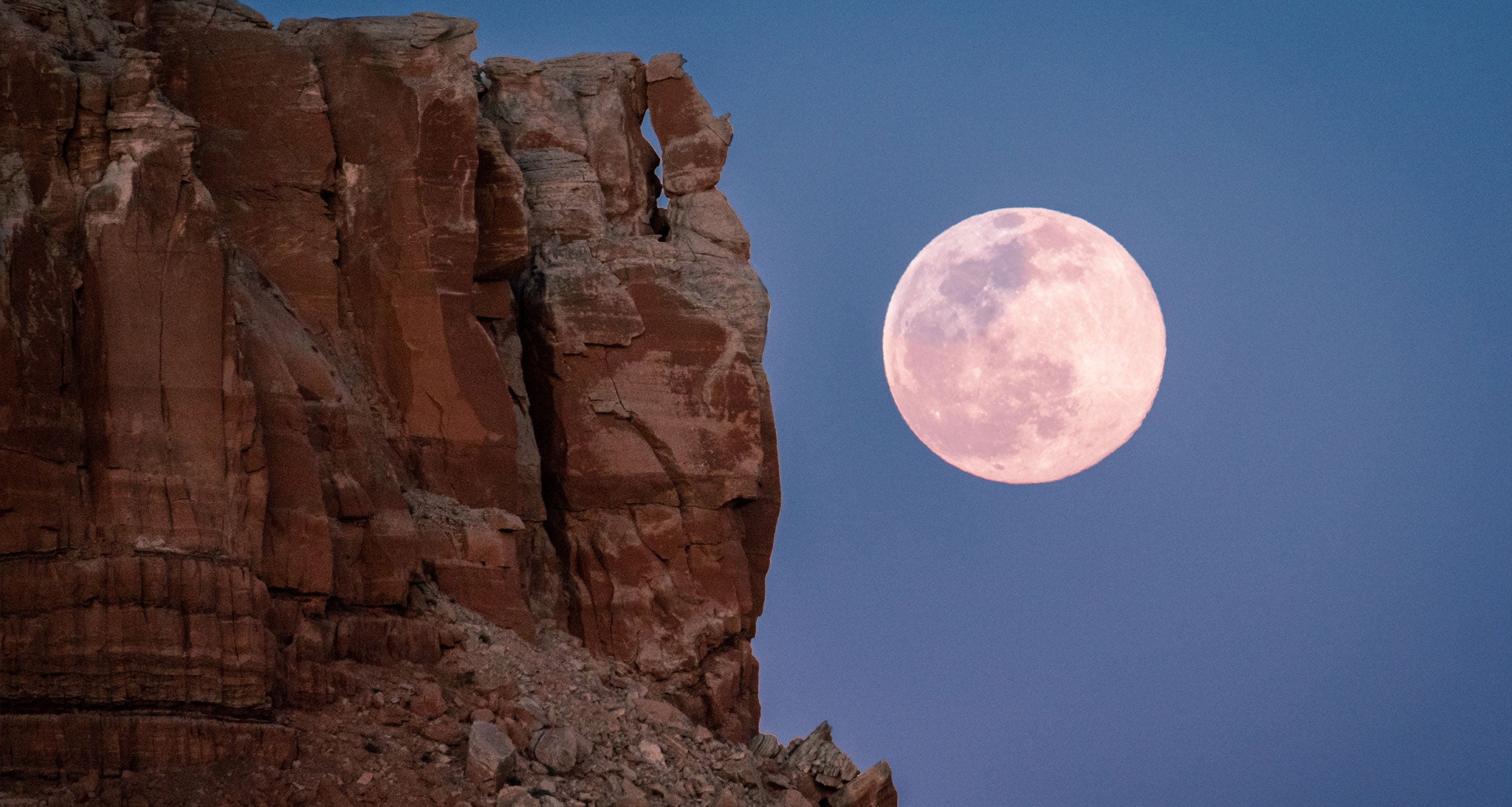 Moonlight on the desert walls