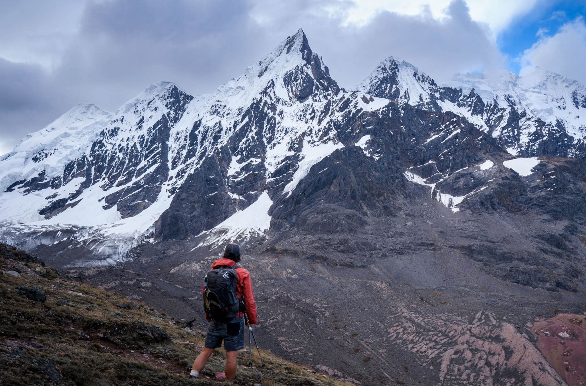 Jagged snowcapped peaks