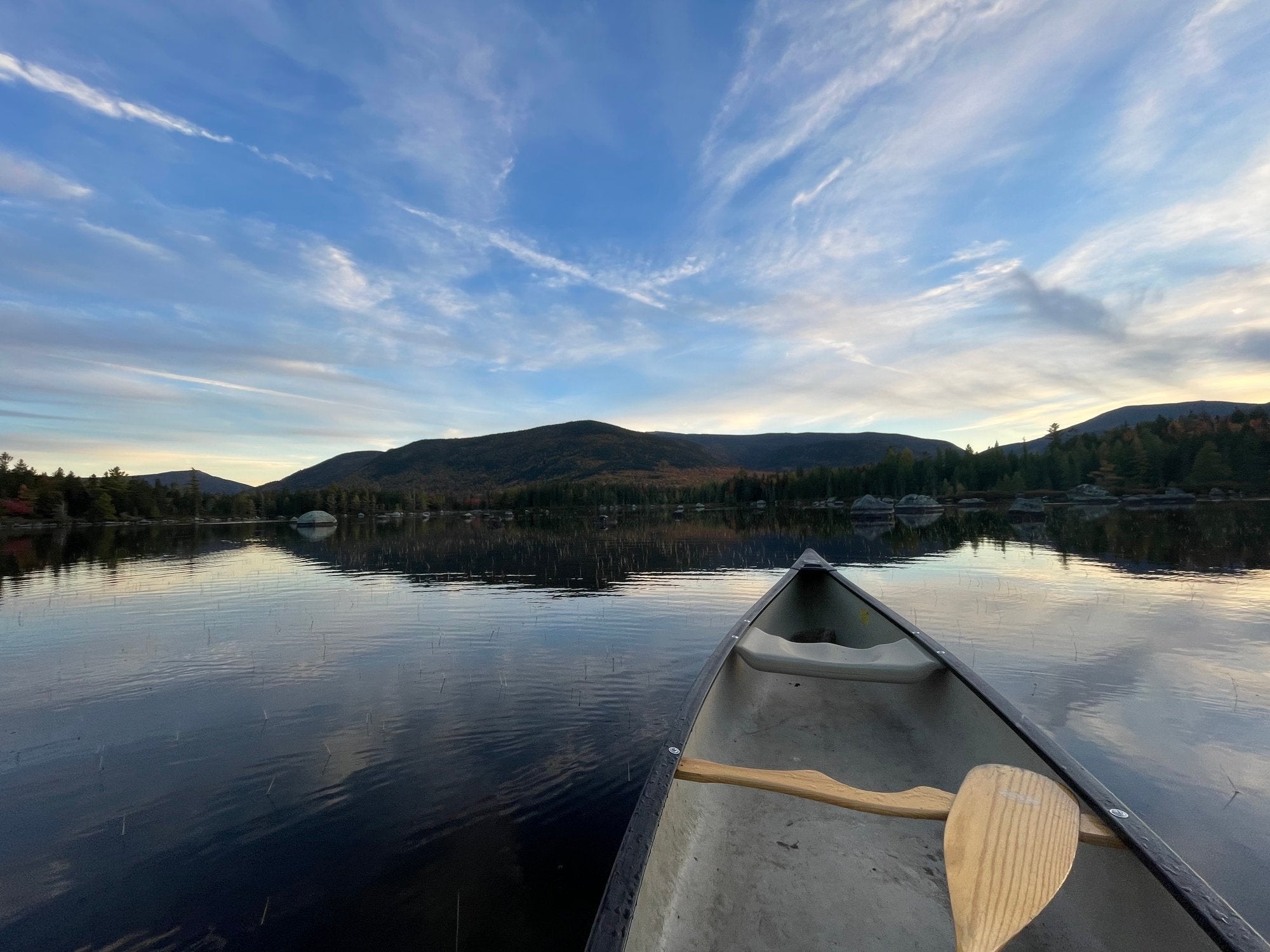 canoe on water in Katahdin