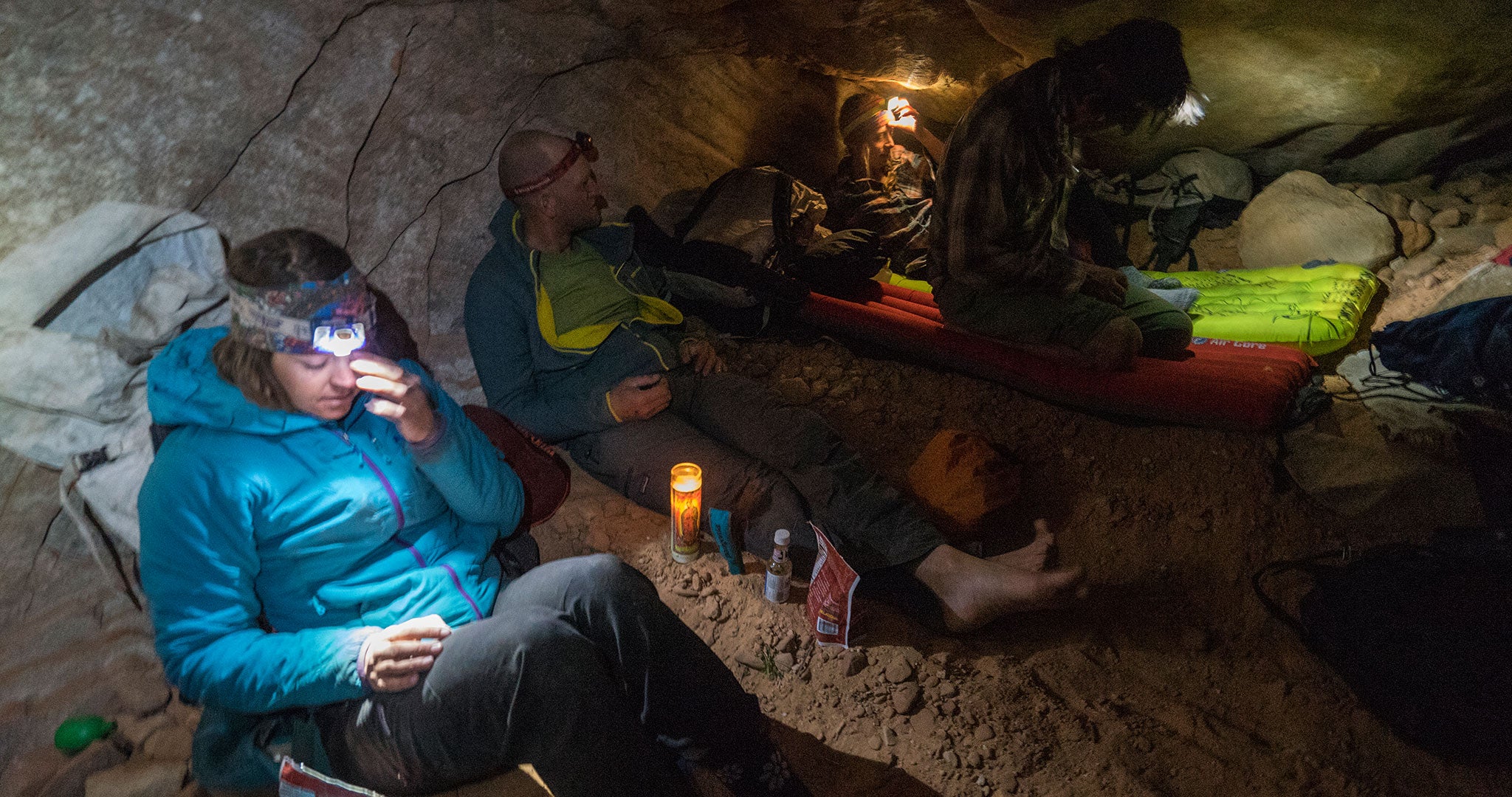 Camping inside a small cave