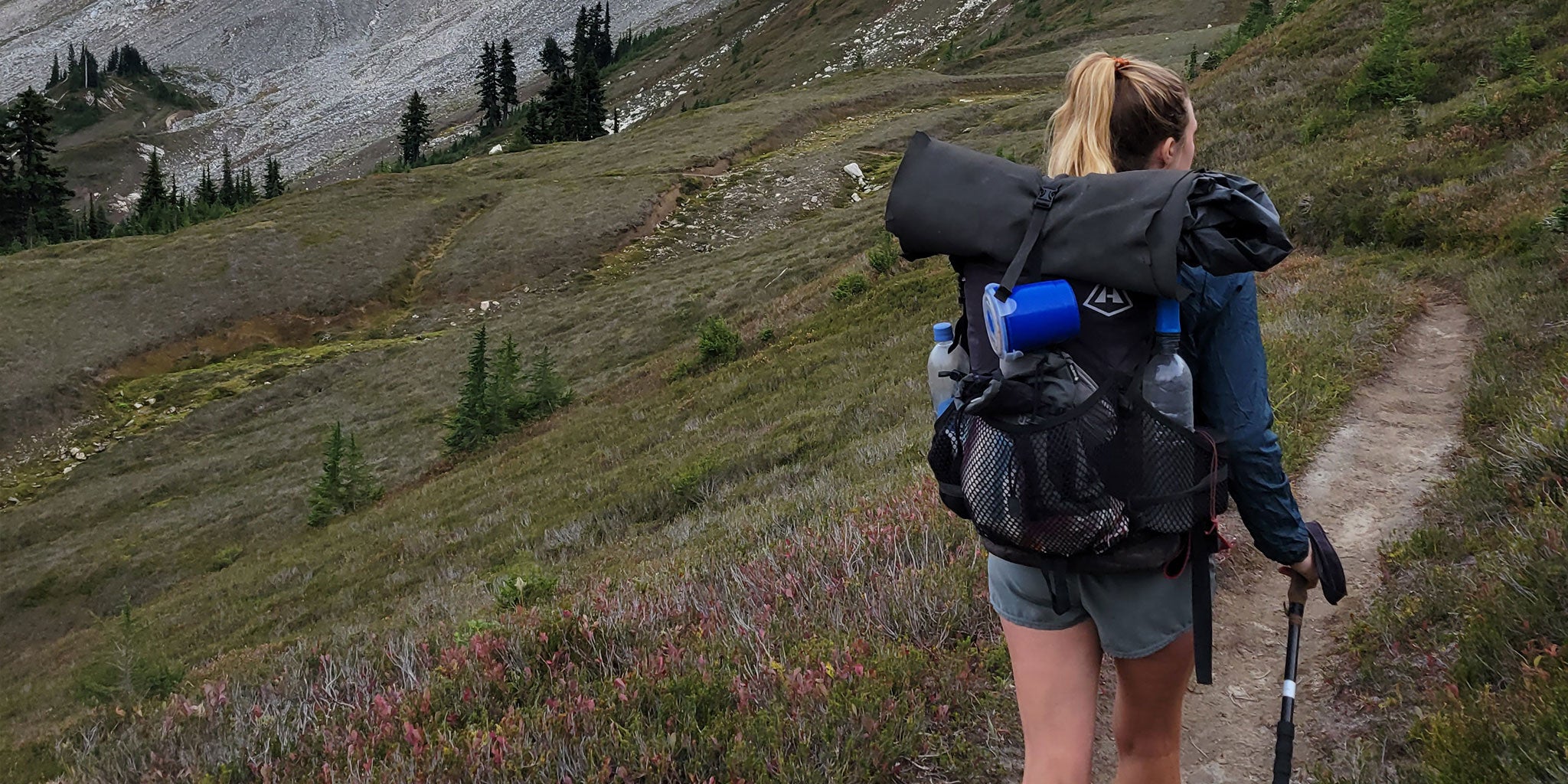 Hiker navigating the trail