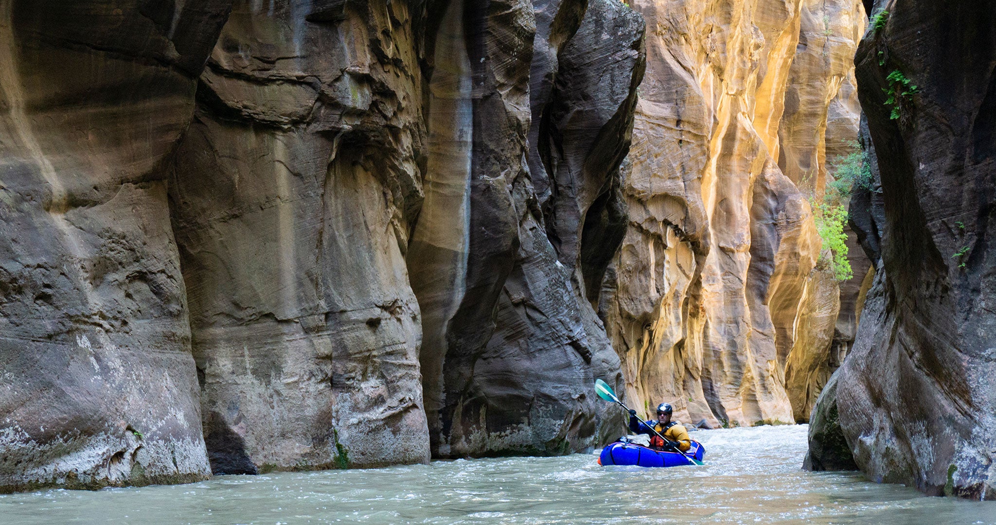 Ultralight Packrafting through rocky narrows