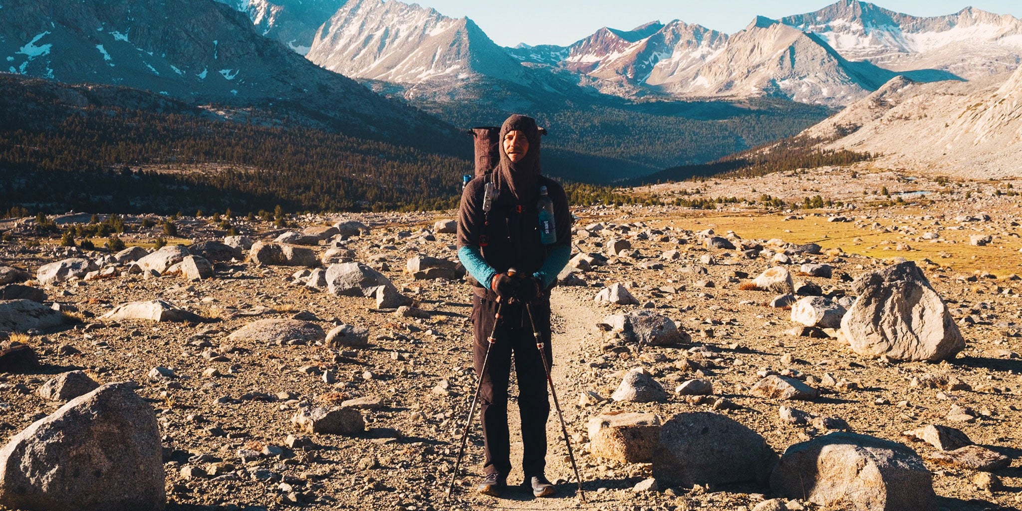 Content hiker stays bundled up