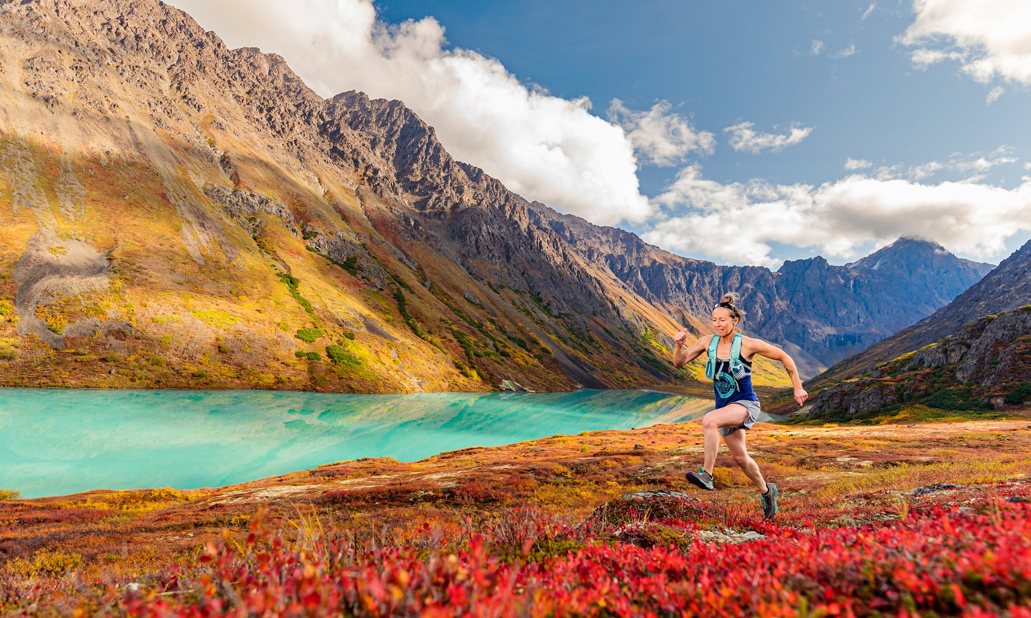 Trail runner along South Fork Eagle River Trail in Alaska’s Chugach State Park. This shot is 7 miles back from the trailhead on a warm late August day. I keep my outfit light and mobile. When doing lifestyle work like this, I add a flash or speed light to my kit since I am dealing with facial details in hard sunlight. But I always fire my flash off camera and the light is always modified in color temperature and quality (a 1/8” grid) to soften the light and direct it only to a small part of the scene, my runner, Wendy. When using flash outdoors, putting the flash right on the hot shoe and firing it unmodified gives horrible results and should not be used that way for outdoor photography of any kind.