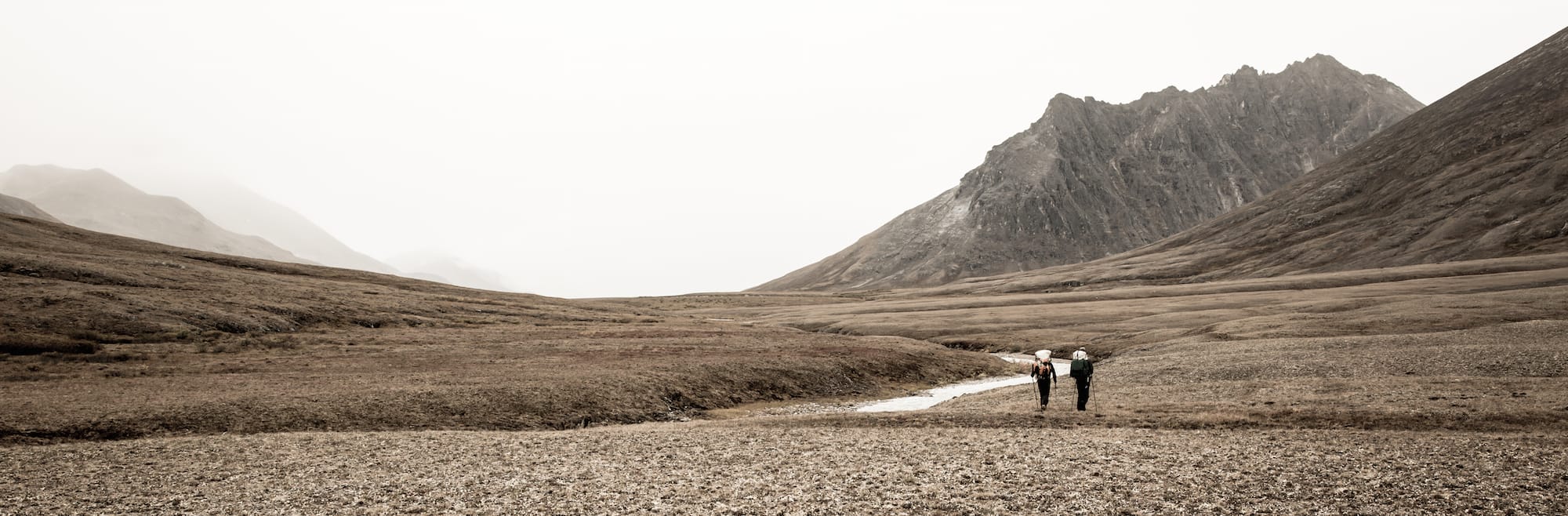 Ultralight backpacking through fog