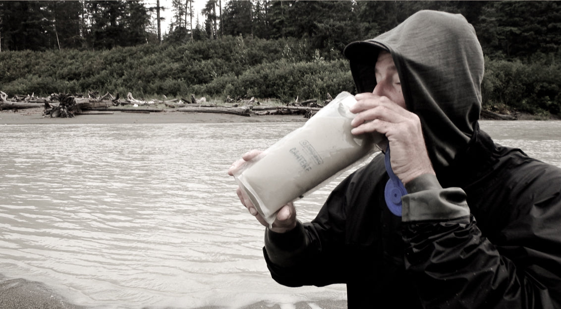 Drinking purified Backcountry Water