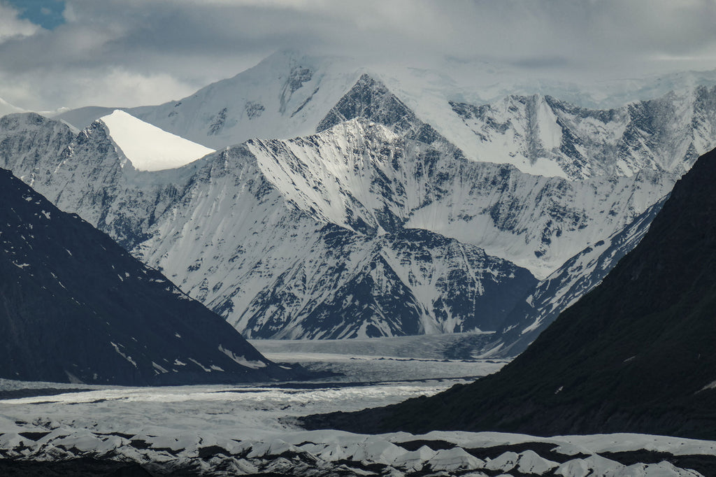 Snowy mountain vista