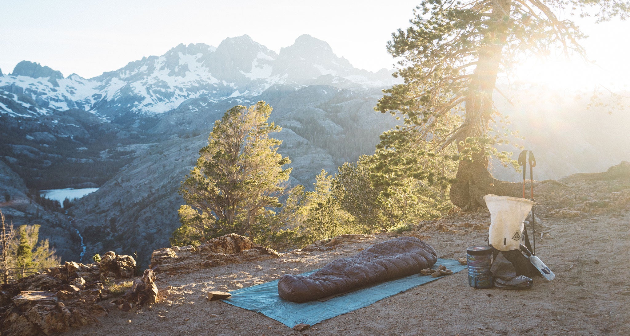 Ultralight gear in during the sunrise