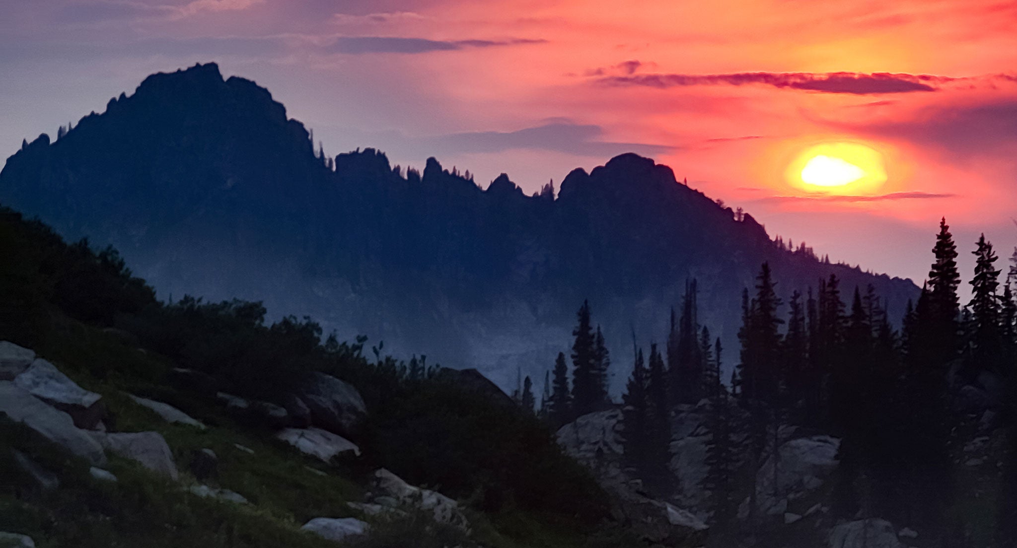 Sunset over the mountains