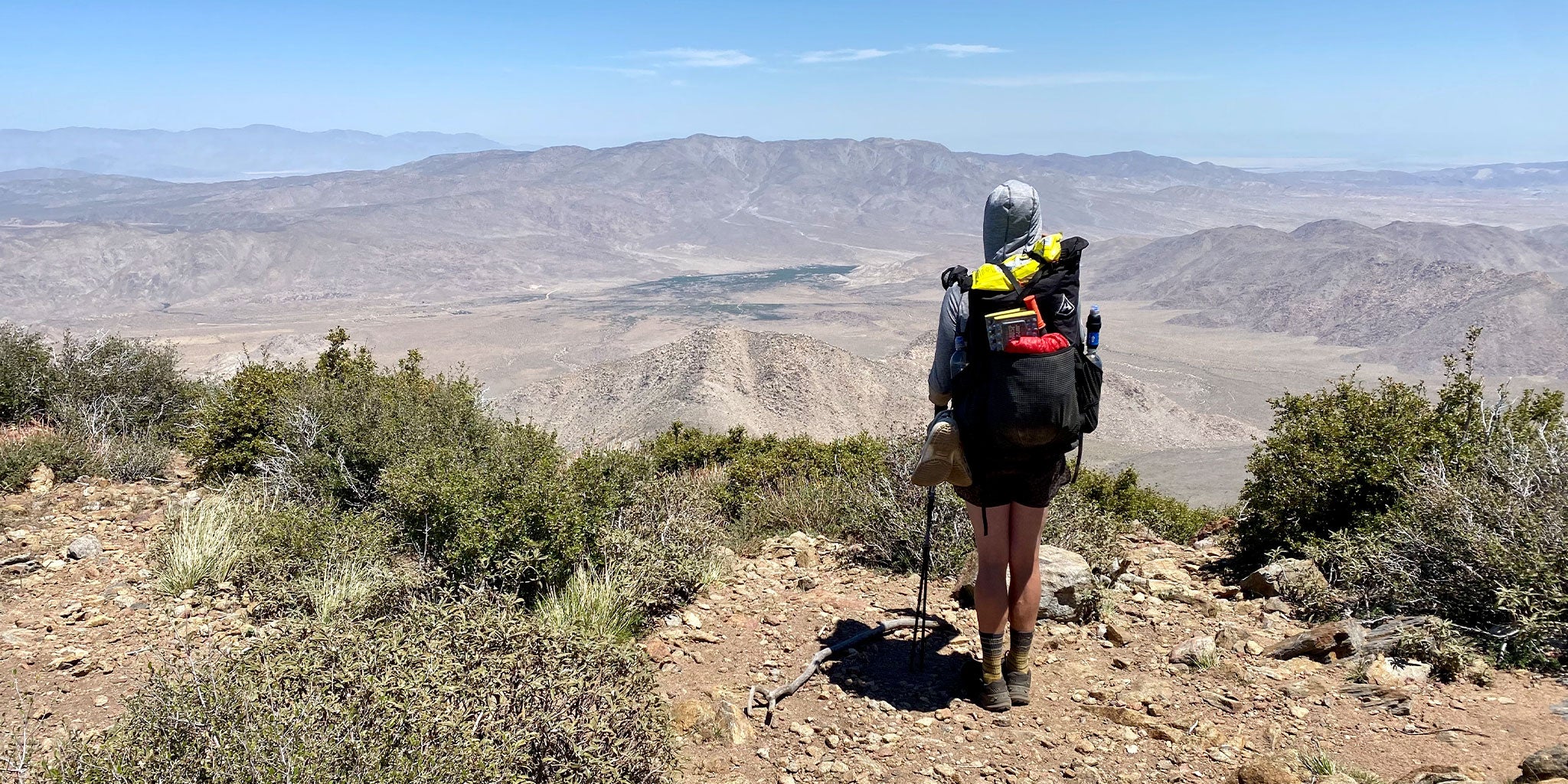 Ultralight backpacker takes in the views