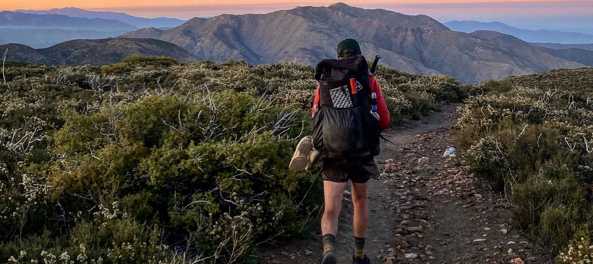 Ultralight hiker on the trail