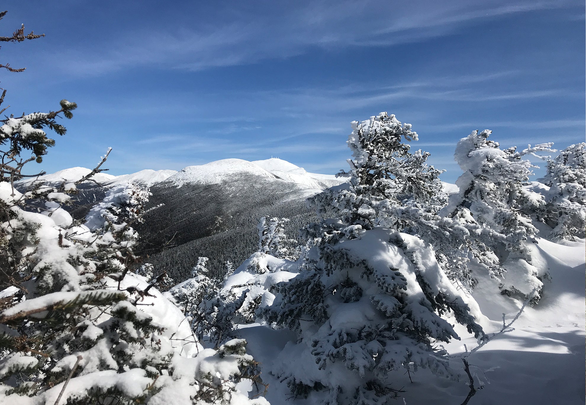 Snowy mountain vista