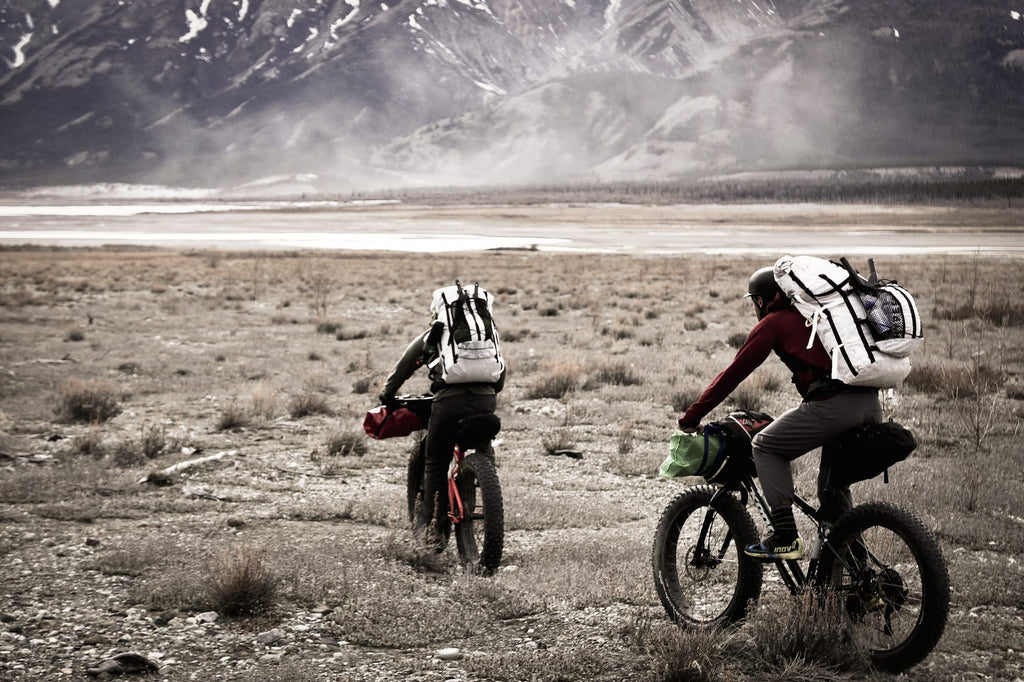 Ultralight Bikepacking with Mountains in the distance