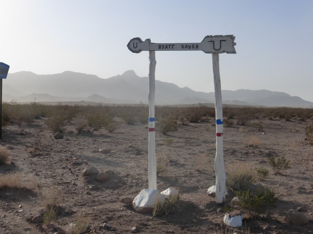 Old wooden sign for Hyatt Ranch