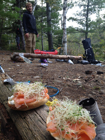 Backcountry meal at campsite