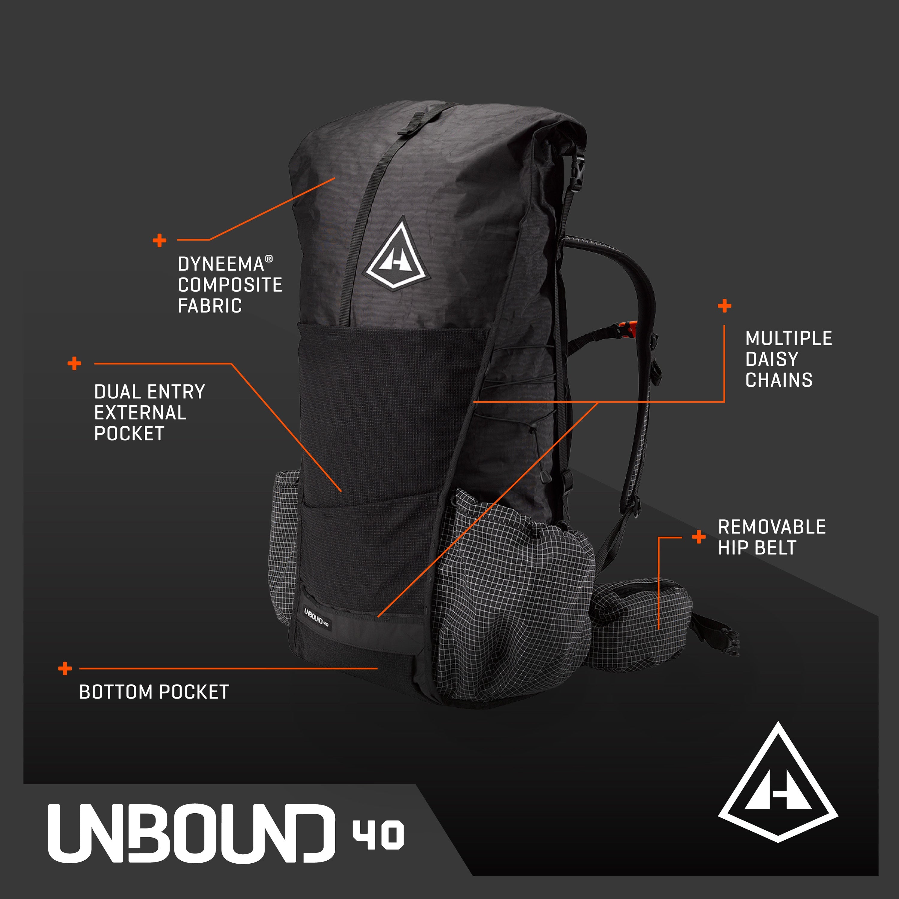 Hyperlite Mountain Gear UNBOUND 40L Backpack | Hyperlite Mountain Gear