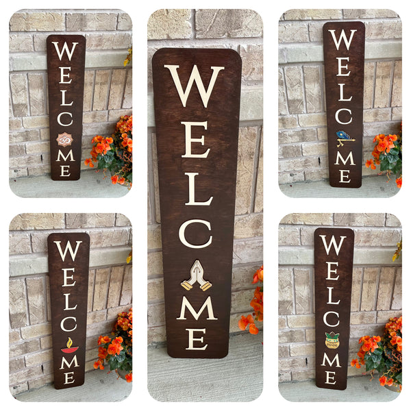 Welcome Interchangeable Sign With Indian Themes - Timeless Notions