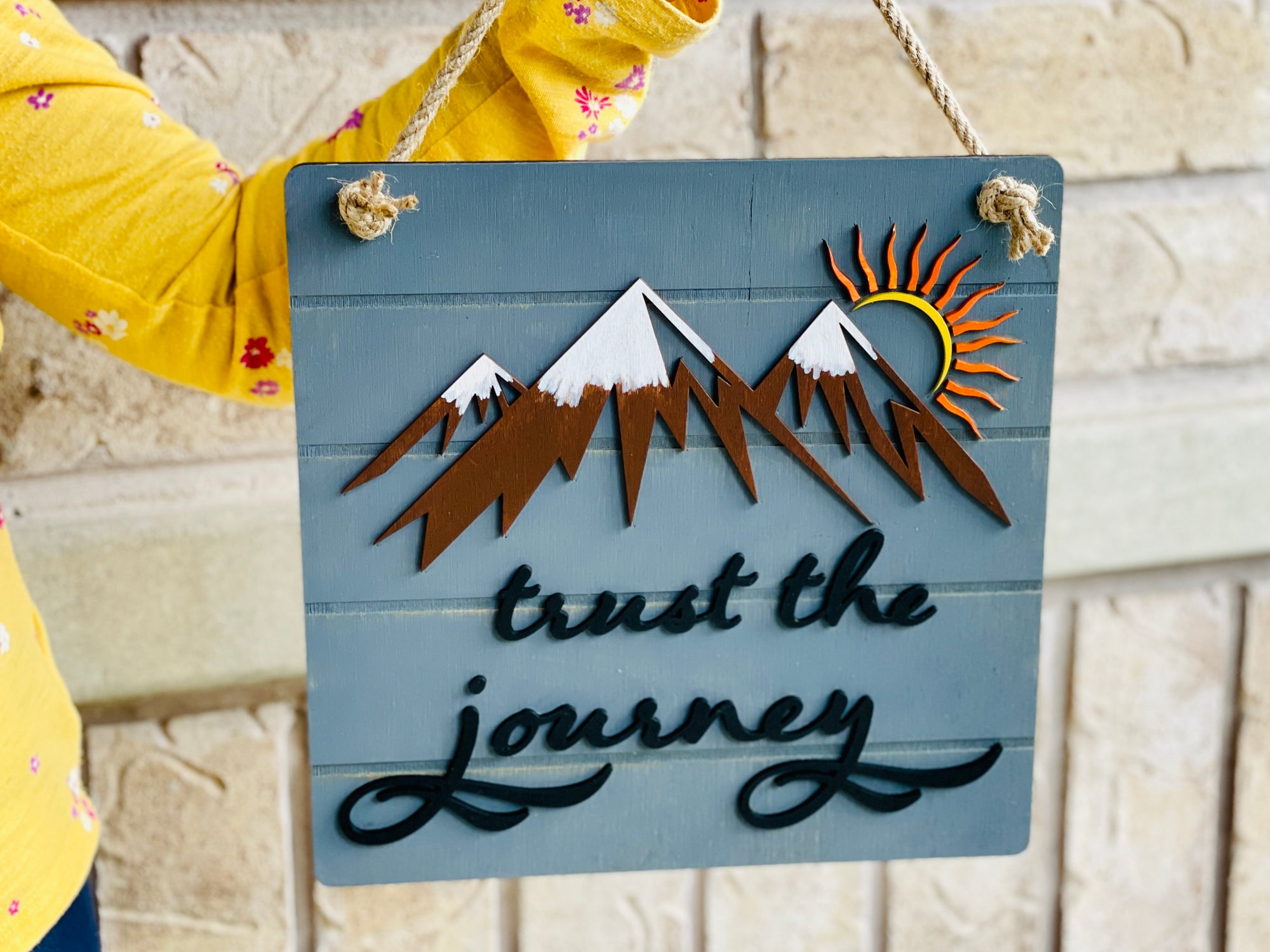 trust the journey wooden sign
