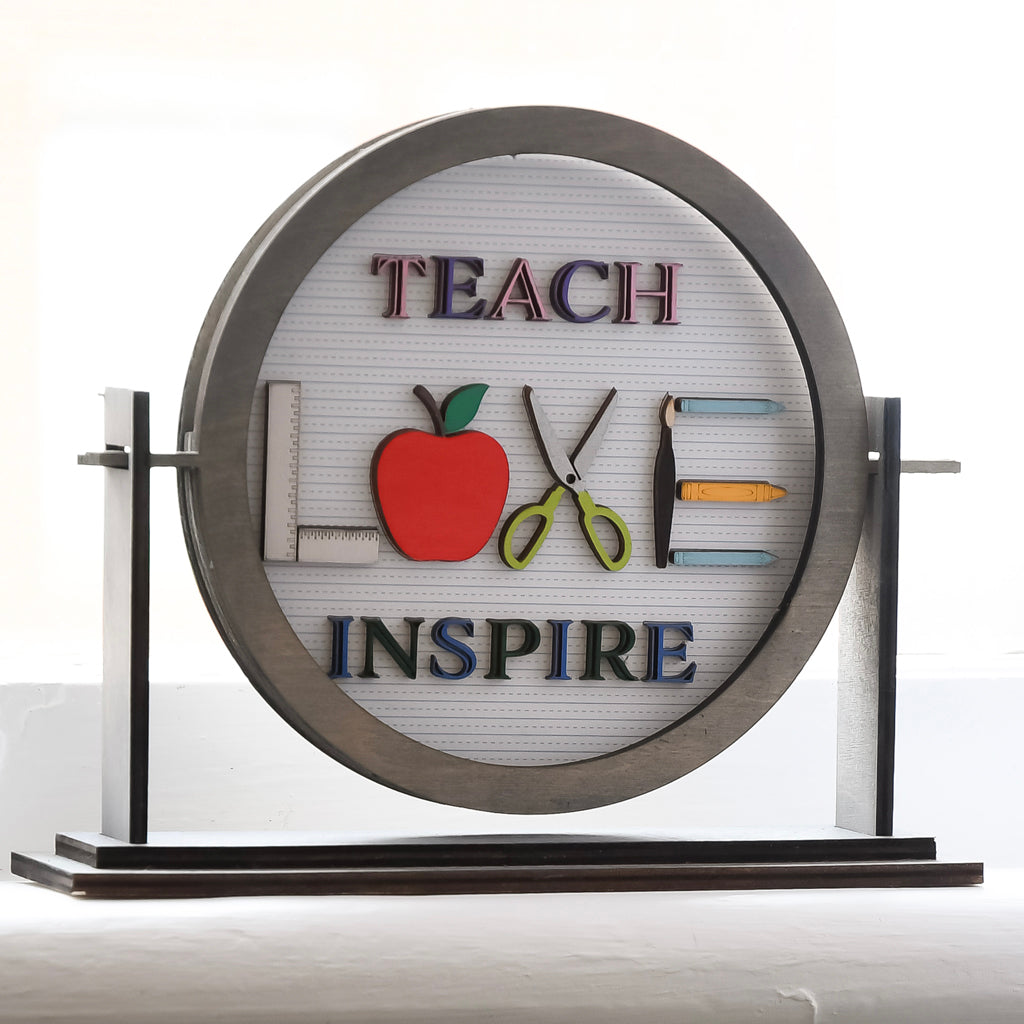 Badge Reel - Peace Love Teacher Apple
