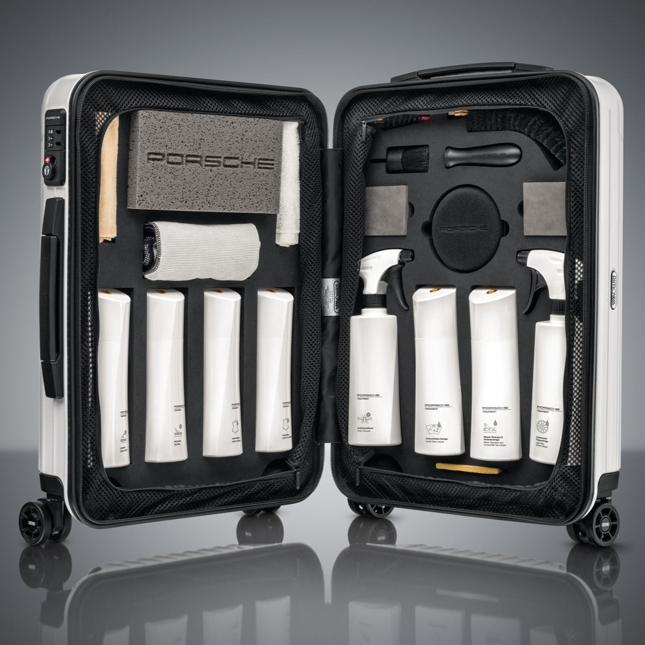 Porsche White Edition Car Care set with Rimowa luggage – Porsche Exchange