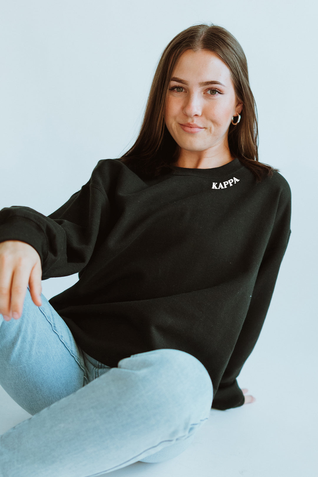 Black sweatshirt with White Collar text - Kappa