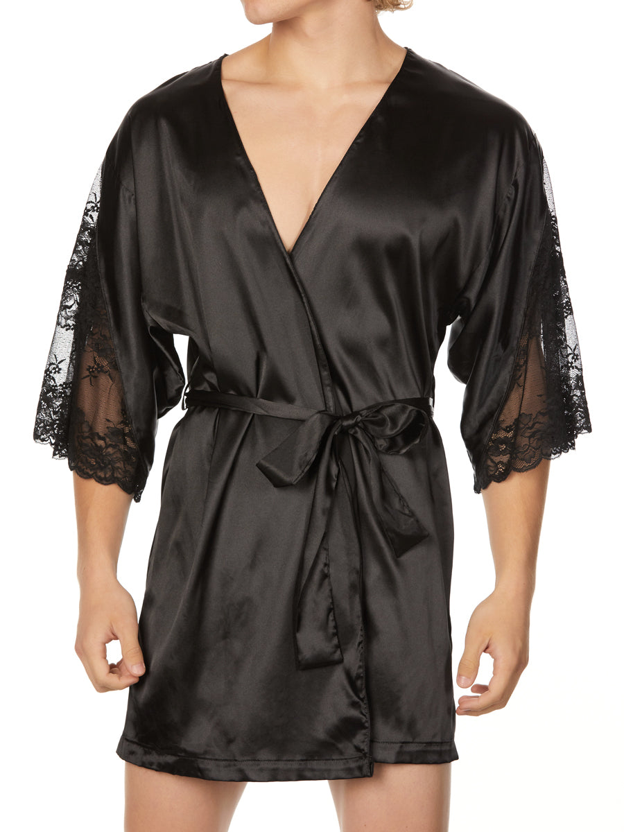 Mens Satin And Lace Robe Sexy Lingerie For Men Xdress Uk 