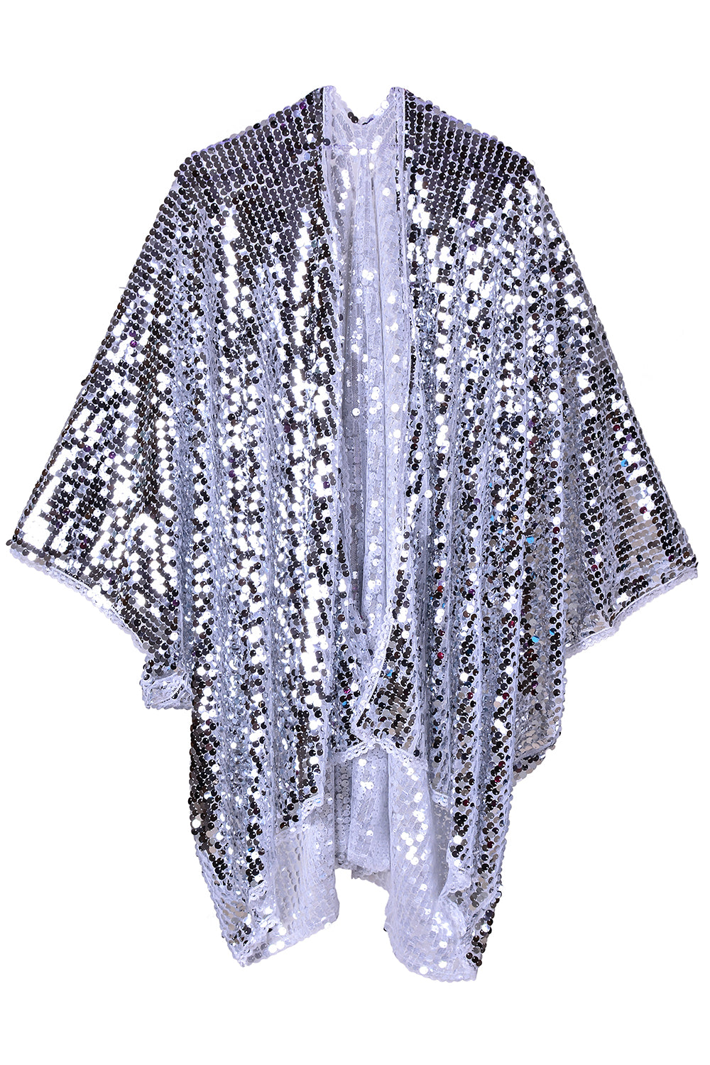 silver sequin kimono dress
