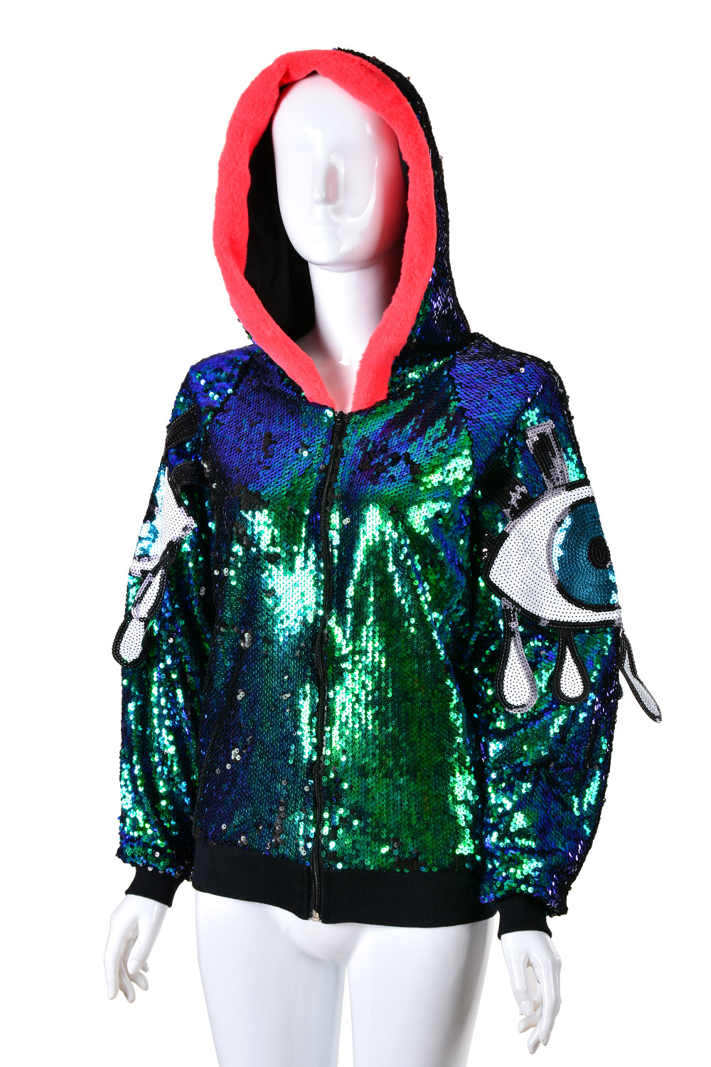 Reversible Sequin Jacket - Mermaid Cropped Disco Jacket (One Size ...