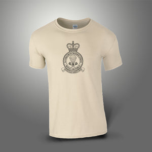 Royal Air Force Parachute Training School RAF T-Shirt 100% Cotton Desert Sand