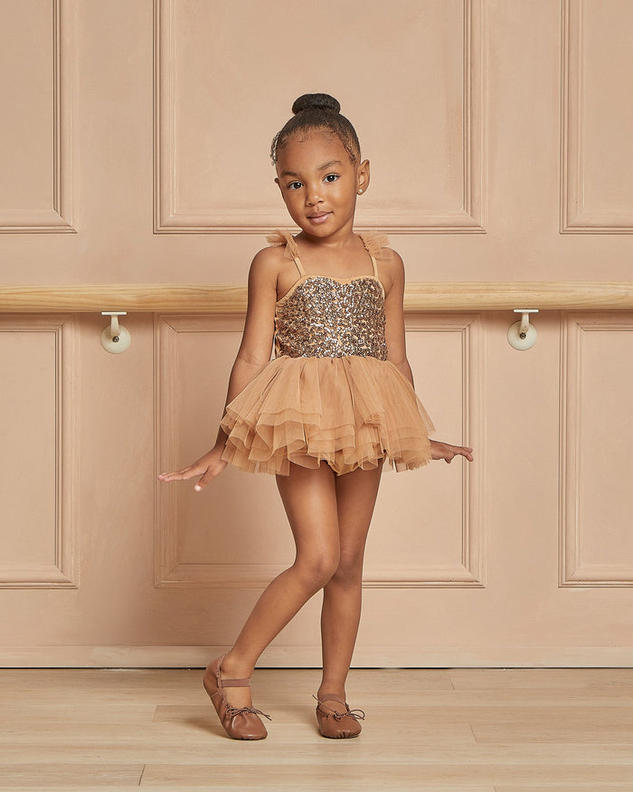 Little noralee girl clementine tutu in apricot